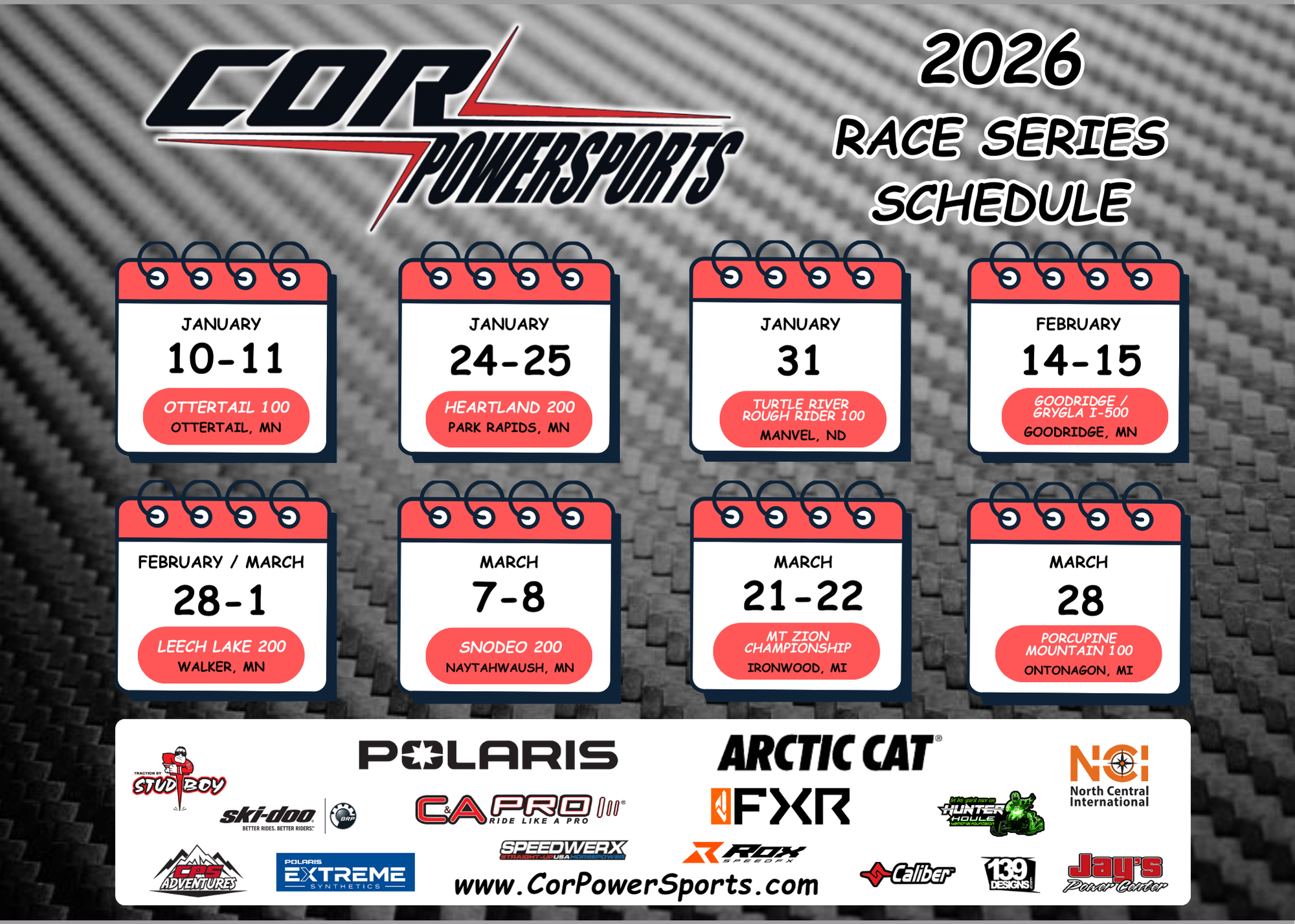 2026 race schedule announced!!